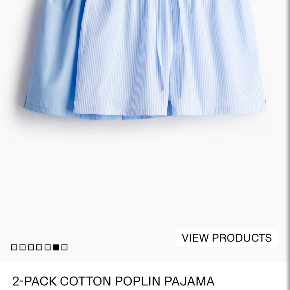 H&M Light Blue Striped Pajama Shorts